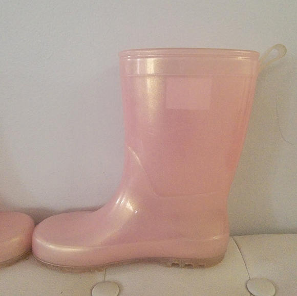 Cat & Jack Toddler Girl’s Light Pink Shimmer Pull-on Rain Boots Size 9 - Picture 5 of 12